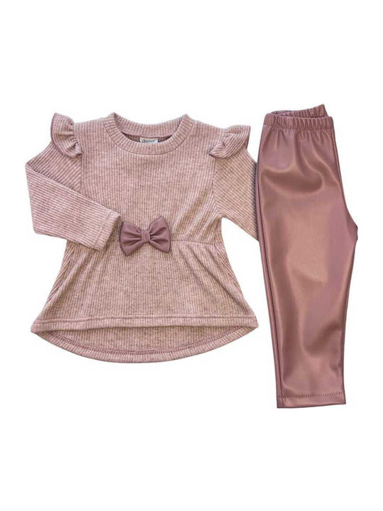 Set pentru copii cu pantaloni Iarnă 2buc Roz