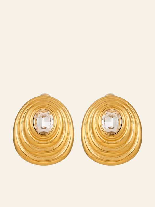 Enotia Earrings made of Steel Gold Plated with Stones