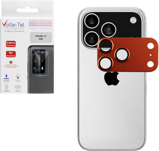 Volte-Tel Glass Cover Protecție Cameră Tempered Glass Orange pentru iPhone 17 Pro