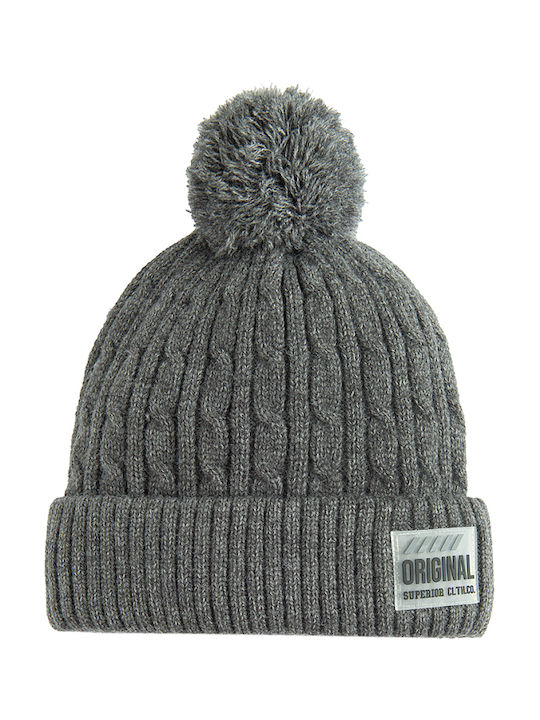 Kinder Mütze Gestrickt Gray