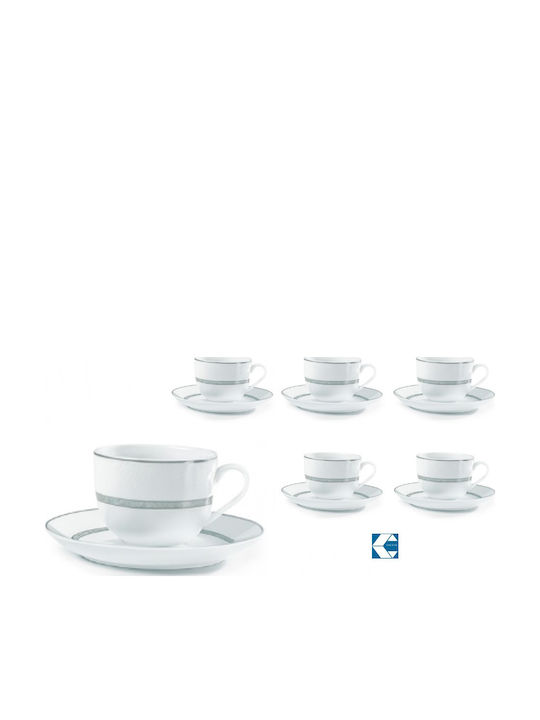 Galifas Set of Cups Tea Porcelain White 220ml 12pcs