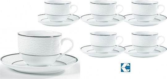 Galifas Set of Cups Tea Porcelain White 220ml 12pcs