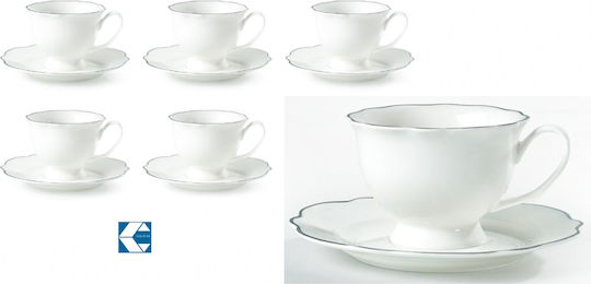 Galifas Set of Cups Tea Porcelain White 220ml 12pcs