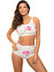 Set Bikini Μπουστάκι Push Up Ψηλόμεσο Κρεμ