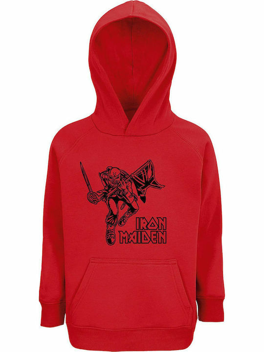 Kids Sweatshirt with Hood and Pockets Red Iron ...