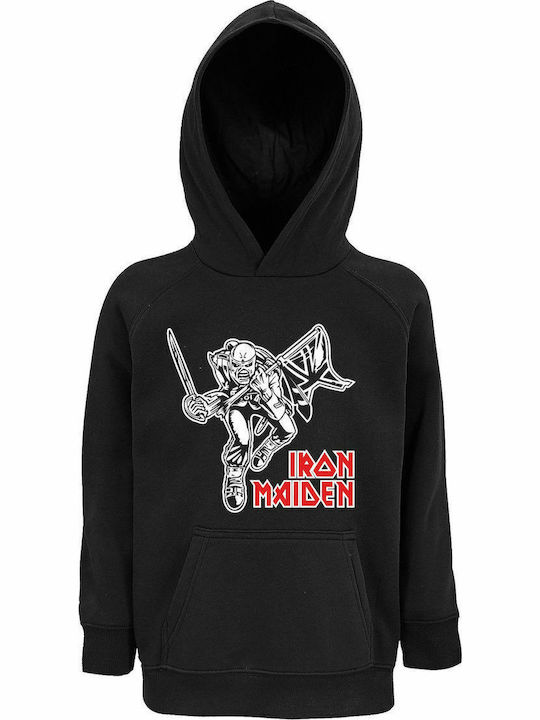 Kids Sweatshirt with Hood and Pockets Black Iro...
