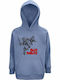 Kids Sweatshirt with Hood and Pockets Blue Indigo Iron Maiden, The Trooper