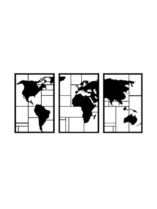 Wallity Decorative Silhouette Black Made of Metal 74x48cm 3 Pieces