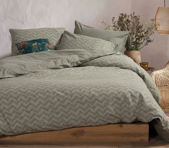 Nef-Nef Homeware Duvet Cover Set Cotton Single with Pillowcase 160x230 Green Green