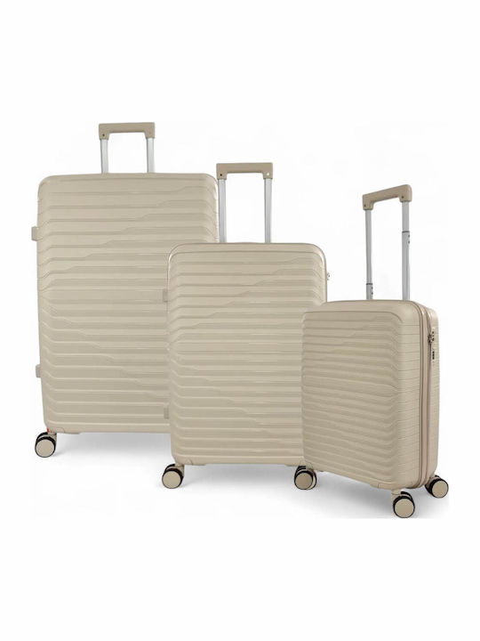 Playful Bags Medium Travel Suitcase Hard Beige ...