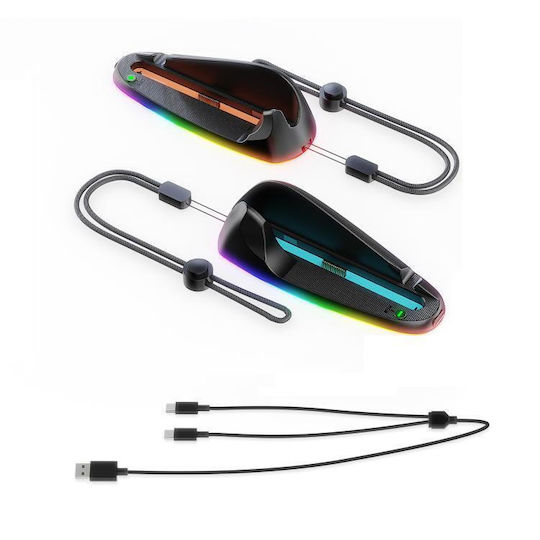 Nintendo Switch 2 Jys Controller Mouse Μαγνητική Βάση Ατμοσφαιρικό Φωτισμό Μαύρο