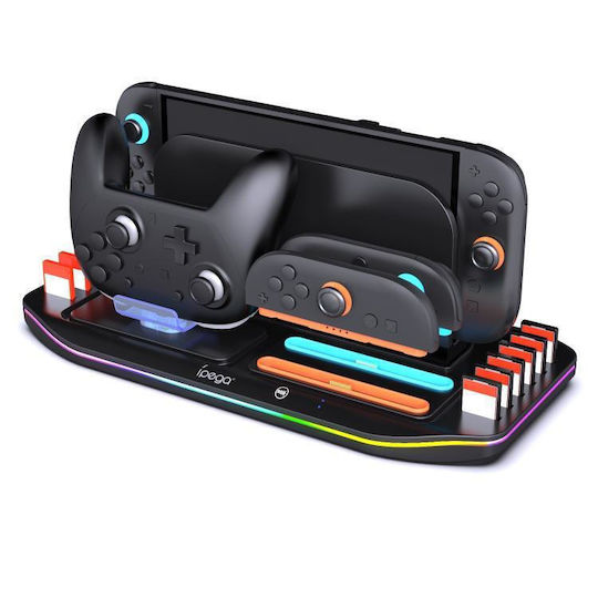 Βάση Φόρτισης Ipega Nintendo Switch 2 Joy-con & Pro Controller Φωτισμό Rgb Θήκη Κάρτας Παιχνιδιού
