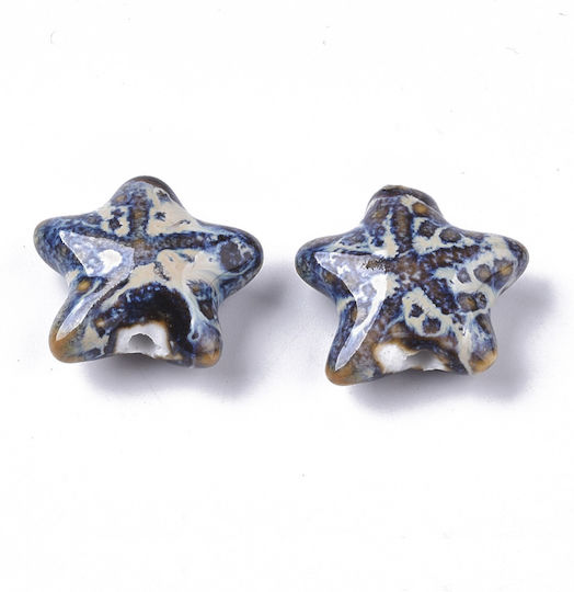 Handmade Porcelain Starfish Bead 20.5mm 5pcs