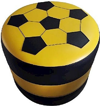 Hocker Für das Wohnzimmer Gepolstert mit Kunstleder Yellow-Black 43x43x39cm
