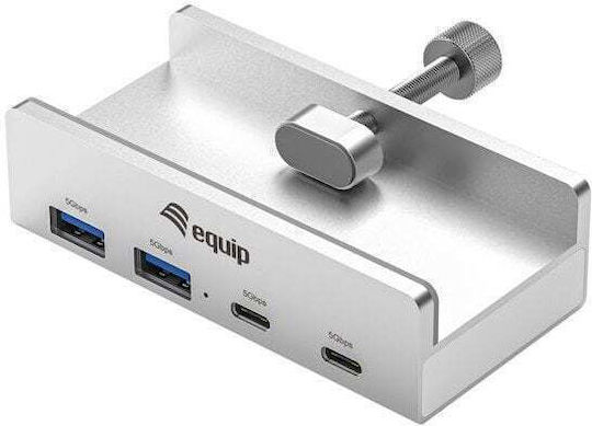 Equip Hub 6 Porturi USB 3.2 Cu Conectare USB-C Argintiu
