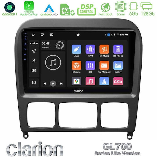 Clarion Ηχοσύστημα Αυτοκινήτου για Mercedes-Benz S Class W220 1999-2004 (Bluetooth/USB/WiFi/GPS/Apple-Carplay/Android-Auto) με Οθόνη Αφής 9"