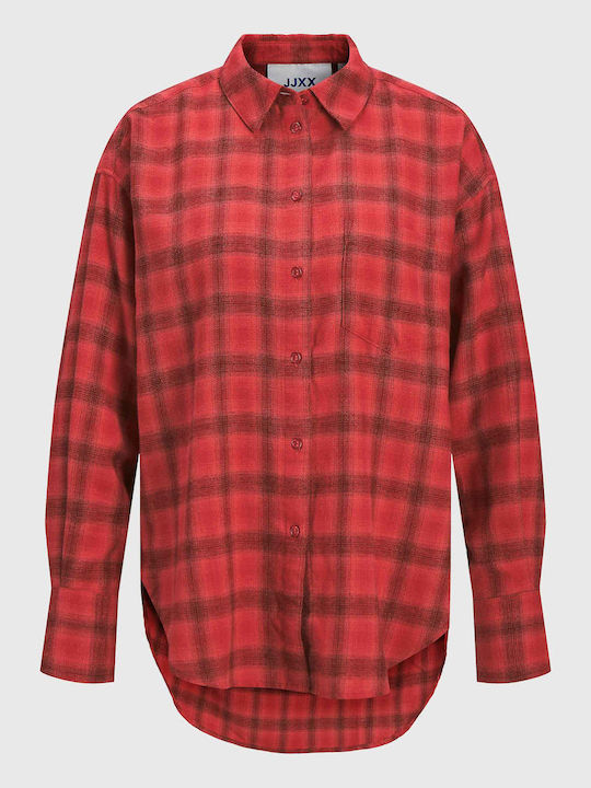 Jack & Jones Μακρυμάνικο Γυναικείο Πουκάμισο Red