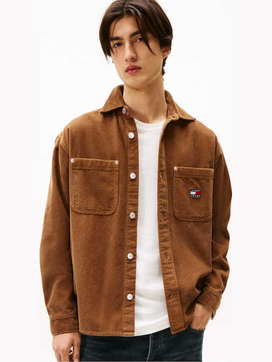Long-sleeved Corduroy Shirt Brown