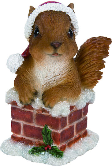 Eichhörnchen Weihnachtsfigur Mit Weihnachtsmütze Kamin Harz 8 Stück