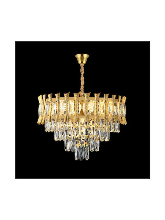 Alista Home Πολυέλαιος 3xE14 Ø30cm με Κρύσταλλα Χρυσός AT1CT-IM1P-HT2L-CC8926/300GDT