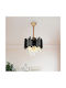 Alista Home Candelabru 3xE14 Ø30cm cu Cristale Negru AT1CT-IM1P-HT2L-CC110/300BK