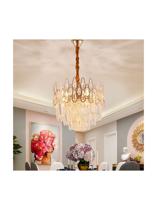 Alista Home Candelabru Ø30cm Cu Cristale Auriu Alista Home Candelabru Ø30cm Cu Cristale Auriu