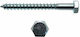 Friulsider Self-Piercing Coach Screw Hexagon DIN 571 with Diameter M6 and Length 60mm 15pcs