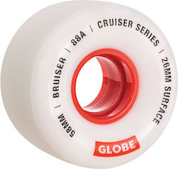 Globe Bruiser Wheels White Red 58mm