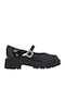 Kids Anatomic Patent Leather Ballerinas with Adjustable Metal Clasp Black
