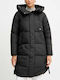 Damen Puffer Jacke für Winter Black