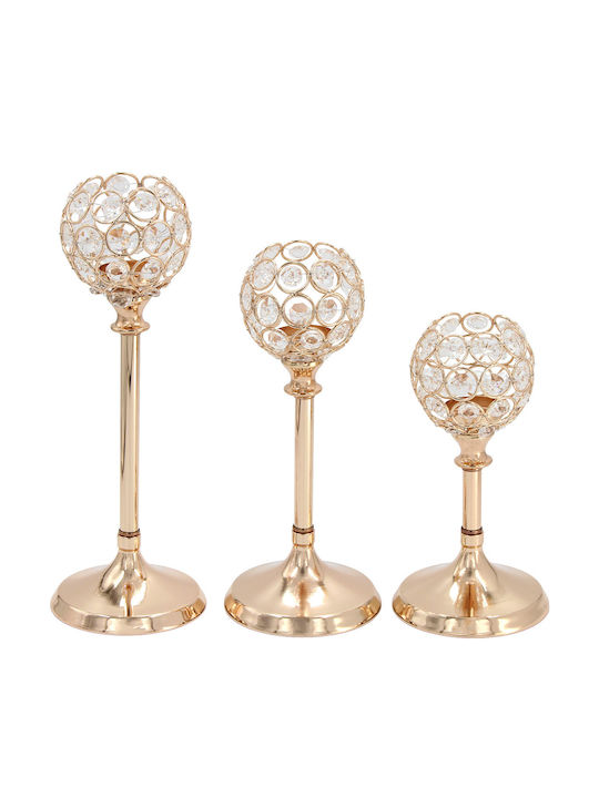 Keskor Kerzenhalter-Set Metall in Gold Farbe 3S...