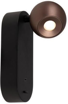 Lucide Lightning Montana Φωτιστικό Τοίχου με Ενσωματωμένο LED και Ρυθμιζόμενο Λευκό Φως Καφέ 6εκ.