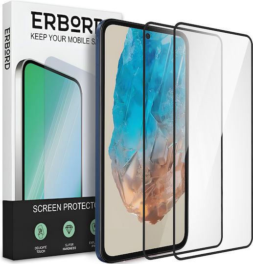 2x Samsung Galaxy M35 ERBORD 3D Vollständiger Displayschutz Gehärtetes Glas Schneller Schutz Für Kompatible Mobiltelefone