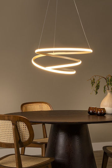 Lucide Lightning Espiral Κρεμαστό Φωτιστικό Καφέ LED με Ρυθμιζόμενο Λευκό Φως