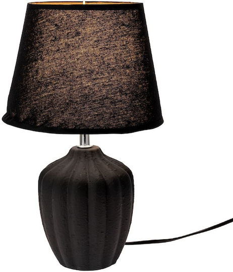 Iliadis Ceramică Lampă de masă cu Abajur Negru