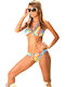 Bikini Set Bra & Slip Bottom Aqua Pink