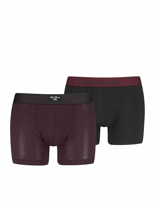 Levi's Herren Boxershorts Red/black 2Packung