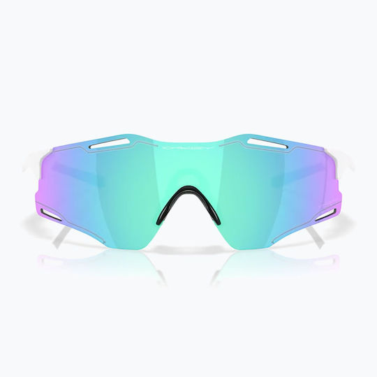 Oakley Cycling Glasses Cybr Zero with White Frame & Polarized / Photochromic Lenses