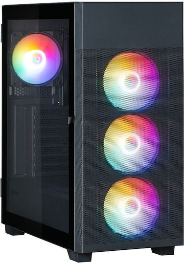 S5 Neo Gaming Midi Tower Computer Case with Side Window Black
