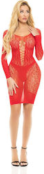 Roșu Mini Rochie Plasă Leopard Pink Lipstick Animal Inside Dress Mărime Unică Roșu