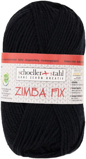 Fire De Tricotat Din Lână 80% Aspect Rustic Tricotat Croșetat Grosime Medie 50g 87m Zimba Fix Scholler Negru 90138-121