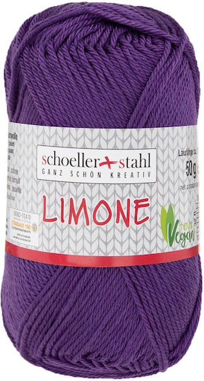 100% Cotton Yarn Limone Knitting Crocheting 125 M 123 Purple Scholler