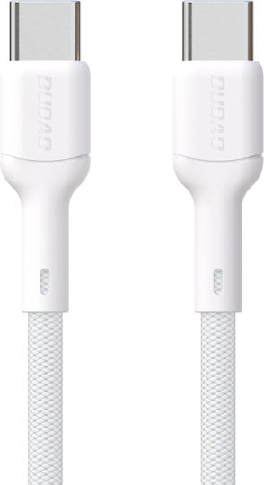 Dudao USB 2.0 Кабел USB-C Мъжки - USB-C 65W Захранване (PD) Бял 1м