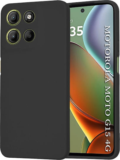Techsuit Softflex Umschlag Rückseite Silikon Schwarz (Moto G15)