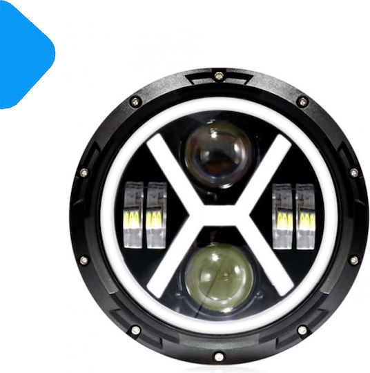 Round Daytime Running Lamps Car LED Jeep Wrangler / CJ Land Rover Defender Mitsubishi Pajero Suzuki LJ / SJ Samurai 12V 30W 17.78cm with Red Lighting 1pcs