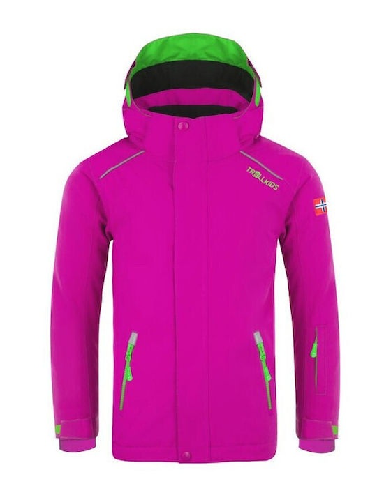 Wasserdicht Kinder Sportjacke mit Futter & Kapuze Rosa