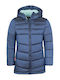 Wasserdichtes Kinder Gestepptes Jacke Winddichte mit Kapuze Blau