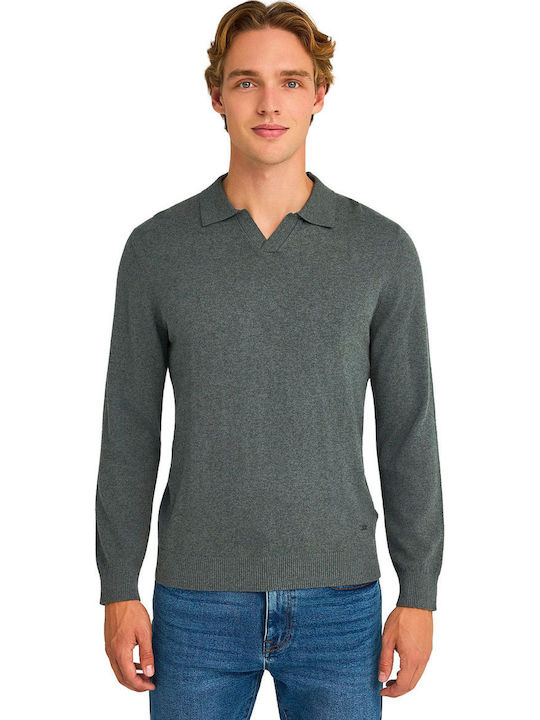 Funky Buddha Polo Μπλούζα Κοντομάνικη Γκρι