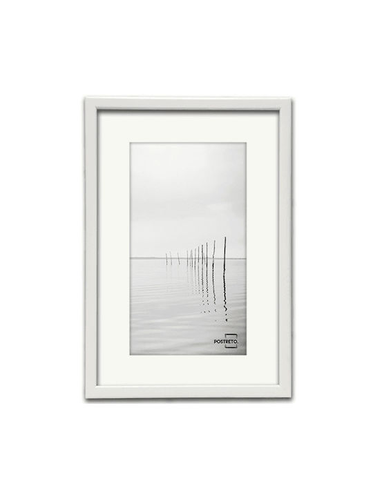 Wooden Photo Frame with White Frame