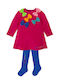 Children's Dress Sweatshirt Set with Tights Fuchsia